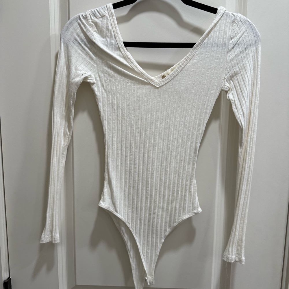 Altar'd State Cream Ribbed Top